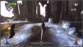 Zaczekaj aż wylądujesz w nowym miejscu i wykonaj kilka kroków celem zainicjowania walki z aż trzema Swordmasterami #1 - Etap 2 - The Crow Witch (2) | Rozdział 4 | Solucja Castlevania Lords of Shadow - Castlevania: Lords of Shadow - poradnik do gry