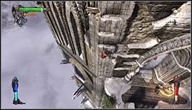 Możesz już przystąpić do ostatniej dla tego etapu wspinaczki, korzystając z interaktywnych krawędzi po lewej stronie #1 - Etap 2 - The Crow Witch (2) | Rozdział 4 | Solucja Castlevania Lords of Shadow - Castlevania: Lords of Shadow - poradnik do gry