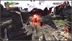 Przygotuj się do wciskania wyznaczonego przez grę przycisku #1, a po wylądowaniu szybko skieruj się do wiedźmy i zacznij ją okładać najmocniejszymi dostępnymi rodzajami ataków #2 - Etap 2 - The Crow Witch (3) | Rozdział 4 | Solucja Castlevania Lords of Shadow - Castlevania: Lords of Shadow - poradnik do gry