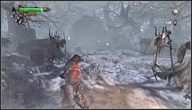 Na prawo od miejsca, w którym zbiegają się obie ścieżki jest jeszcze jeden murek i również warto go sobie zapamiętać - Etap 1 - Veros Woods (1) | Rozdział 5 | Solucja Castlevania Lords of Shadow - Castlevania: Lords of Shadow - poradnik do gry