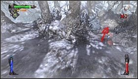 Po przebiciu się przez murek będziesz mógł wykonać dwie czynności, a mianowicie pozyskać fragment kryształu oraz zbadać ciało rycerza #1, odnajdując Life Gem (Klejnot życia) - Etap 1 - Veros Woods (2) | Rozdział 5 | Solucja Castlevania Lords of Shadow - Castlevania: Lords of Shadow - poradnik do gry