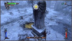 Po tym jak Zobek podbiegnie do statuy i zacznie ją pchać musisz rytmicznie wciskać przycisk X #1 - Etap 2 - Wygol Village (1) | Rozdział 5 | Solucja Castlevania Lords of Shadow - Castlevania: Lords of Shadow - poradnik do gry