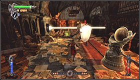 Sprawy się tu niestety skomplikują, a to dlatego, że po chwili zostaniesz zaatakowany przez ożywioną zbroję #1 - Etap 4 - Abbey Library (2) | Rozdział 5 | Solucja Castlevania Lords of Shadow - Castlevania: Lords of Shadow - poradnik do gry