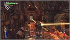Musisz z użyciem mrocznej rękawicy popchnąć statuę w stronę dolnej części ekranu #1 - Etap 4 - Abbey Library (2) | Rozdział 5 | Solucja Castlevania Lords of Shadow - Castlevania: Lords of Shadow - poradnik do gry