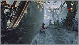 Nabierz teraz rozpędu (opcja sprintu) i przeskocz nad znajdującą się po lewej stronie wielką dziurą #1 - Etap 5 - Abbey Tower (1) | Rozdział 5 | Solucja Castlevania Lords of Shadow - Castlevania: Lords of Shadow - poradnik do gry