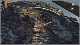 Skorzystaj ze zniszczonych schodów i wykonaj skok w stronę znajdującej się po prawej stronie krawędzi #1 - Etap 5 - Abbey Tower (2) | Rozdział 5 | Solucja Castlevania Lords of Shadow - Castlevania: Lords of Shadow - poradnik do gry