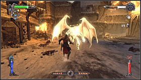 Musisz atakować Braunera tak długo aż straci nieco ponad połowę paska zdrowia i straci równowagę #1 - Etap 6 - Brauner | Rozdział 5 | Solucja Castlevania Lords of Shadow - Castlevania: Lords of Shadow - poradnik do gry