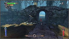 Po zlikwidowaniu wszystkich trzech szkieletów ponownie wejdź w interakcję z tutejszym mechanizmem #1, doprowadzając do podniesienia widocznej na dole nowej kraty - Etap 7 - Castle Sewers (2) | Rozdział 5 | Solucja Castlevania Lords of Shadow - Castlevania: Lords of Shadow - poradnik do gry