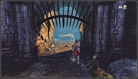 Skieruj się tu w stronę dolnej części ekranu, a odnajdziesz pojemnik zawierający buteleczki z wodą święconą oraz martwego sojusznika - Etap 7 - Castle Sewers (2) | Rozdział 5 | Solucja Castlevania Lords of Shadow - Castlevania: Lords of Shadow - poradnik do gry