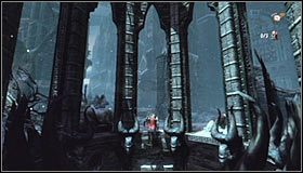 Zatrzymaj dopiero po tym jak znajdziesz się bezpośrednio pod nowym interaktywnym zaczepem #1 - Etap 1 - Castle Courtyard (1) | Rozdział 6 | Solucja Castlevania Lords of Shadow - Castlevania: Lords of Shadow - poradnik do gry