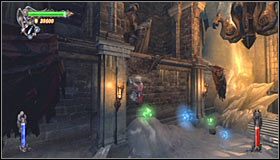 Tu skieruj się w lewą stronę i przystąp do niszczenia obiektów z otoczenia #1 - Etap 3 - Castle Hall (1) | Rozdział 6 | Solucja Castlevania Lords of Shadow - Castlevania: Lords of Shadow - poradnik do gry