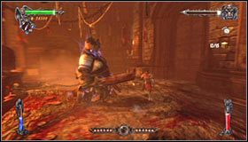 Po tym jak uda Ci się wyczerpać niemal cały pasek zdrowia Rzeźnika gra wyświetli krótką cut-scenkę, pokazującą jak zakłada sobie na głowę kociołek #1 - Etap 4 - Refectory (1) | Rozdział 6 | Solucja Castlevania Lords of Shadow - Castlevania: Lords of Shadow - poradnik do gry