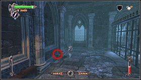 Po wygranym pojedynku wykonaj dwie czynności, a mianowicie skorzystaj z fontanny życia w prawym dolnym rogu #1 i odszukaj martwego rycerza, który będzie miał przy sobie nowy Scroll (Zwój) #2 - Etap 1 - Balcony (2) | Rozdział 7 | Solucja Castlevania Lords of Shadow - Castlevania: Lords of Shadow - poradnik do gry