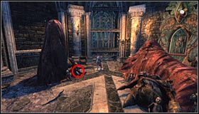 Skorzystaj z nowo odblokowanego przejścia i złap się nowych krawędzi #1, dzięki którym przedostaniesz się do niewielkiego pomieszczenia - Etap 1 - Balcony (2) | Rozdział 7 | Solucja Castlevania Lords of Shadow - Castlevania: Lords of Shadow - poradnik do gry