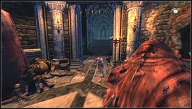 Założeniem tej zagadki jest opuszczanie piłeczki w takiej kolejności żeby docelowo doprowadzić do podświetlenia na zielono wszystkich interaktywnych elementów - Etap 1 - Balcony (2) | Rozdział 7 | Solucja Castlevania Lords of Shadow - Castlevania: Lords of Shadow - poradnik do gry