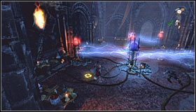 Zacznij od zbadania leżącego po prawej stronie ciała poległego sojusznika #1, a odnajdziesz Scroll (Zwój) - Etap 2 - Electric Laboratory (1) | Rozdział 7 | Solucja Castlevania - Castlevania: Lords of Shadow - poradnik do gry