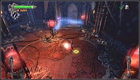 W celu uaktywnienia tego przycisku musisz uderzyć w niego mroczną rękawicą (umiejętność Earthquake Punch), a więc przytrzymać lewy trigger oraz Y do momentu naładowania rękawicy #1 - Etap 2 - Electric Laboratory (1) | Rozdział 7 | Solucja Castlevania - Castlevania: Lords of Shadow - poradnik do gry