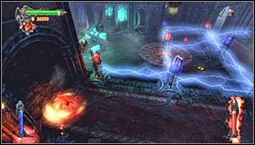 Po kilku chwilach powinieneś dotrzeć do interaktywnej ściany #1 - Etap 2 - Electric Laboratory (1) | Rozdział 7 | Solucja Castlevania - Castlevania: Lords of Shadow - poradnik do gry