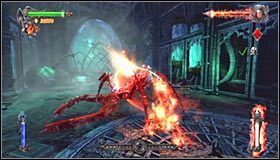 Dodatkowo musisz uważać na to żeby nie wykroczyć poza niewielką arenę, gdyż zostałbyś wtedy porażony prądem #1 i wystawiłbyś się jednocześnie na ataki bossa - Etap 2 - Electric Laboratory (2) | Rozdział 7 | Solucja Castlevania - Castlevania: Lords of Shadow - poradnik do gry