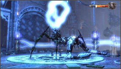 W celu zaliczenia wyzwania musisz wygrać drugą część pojedynku z bossem korzystając jedynie z pomocy cewki Tesli - Etap 2 - Electric Laboratory (2) | Rozdział 7 | Solucja Castlevania - Castlevania: Lords of Shadow - poradnik do gry