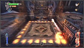 Mając przez cały czas przytrzymany lewy trigger wychylaj gałkę analogową kolejno w lewo #1, w górę, w prawo i w dół #2, podświetlając w ten sposób cały kwadrat - Etap 3 - Chromatic Observatory (1) | Rozdział 7 | Solucja Castlevania - Castlevania: Lords of Shadow - poradnik do gry