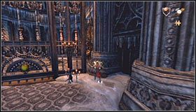 Skieruj się na sam koniec kładki, opuść przy interaktywnym zaczepie #1 i bezpiecznie zjedź na dół - Etap 3 - Chromatic Observatory (2) | Rozdział 7 | Solucja Castlevania - Castlevania: Lords of Shadow - poradnik do gry