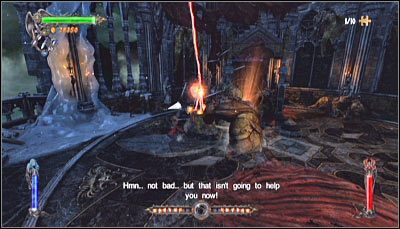 Powinieneś teraz zauważyć, iż Laura doprowadziła do przywrócenia pokonanej zabawki do życia (powyższy screen), tak więc przez cały czas będziesz walczył z trzema bestiami - Etap 3 - Chromatic Observatory (3) | Rozdział 7 | Solucja Castlevania - Castlevania: Lords of Shadow - poradnik do gry