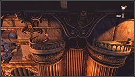 Zaczekaj aż ruchoma platforma zbliży się dostatecznie do ściany #1 i wykonaj skok w stronę nowej interaktywnej krawędzi - Etap 2 - The Clockwork Tower (1) | Rozdział 8 | Solucja Castlevania - Castlevania: Lords of Shadow - poradnik do gry