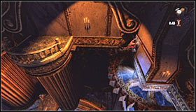 Wykonaj teraz skok w stronę zbliżonego pod względem wyglądu prawego balkoniku #1 - Etap 2 - The Clockwork Tower (2) | Rozdział 8 | Solucja Castlevania - Castlevania: Lords of Shadow - poradnik do gry