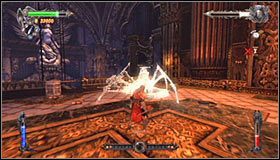 Znaczącym ułatwieniem tego pojedynku jest to, że mechaniczny potwór nie będzie się mógł leczyć - Etap 2 - The Clockwork Tower (2) | Rozdział 8 | Solucja Castlevania - Castlevania: Lords of Shadow - poradnik do gry