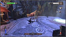 W trakcie walki stosuj zbliżoną taktykę do innych szybko poruszających się bossów, a więc wykonuj serie kilku uderzeń wspieranych przez magię cienia po każdym nieudanym ataku w wykonaniu bossa #1 - Etap 4 - The Throne Room (1) | Rozdział 8 | Solucja Castlevania Lords of Shadow - Castlevania: Lords of Shadow - poradnik do gry