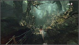 Musisz teraz powrócić na górę, a więc najpierw wykonaj skok w celu złapania się interaktywnej krawędzi, a następnie skorzystaj z haka #1 - Etap 1 - Bones Forest (1) | Rozdział 9 | Solucja Castlevania Lords of Shadow - Castlevania: Lords of Shadow - poradnik do gry