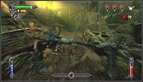 W pokazanym na pierwszym screenie miejscu #1 natrafisz na ostatniego już martwego kolegę, tym razem zdobywając Scroll (Zwój) - Etap 2 - Woes Moor (3) | Rozdział 9 | Solucja Castlevania Lords of Shadow - Castlevania: Lords of Shadow - poradnik do gry