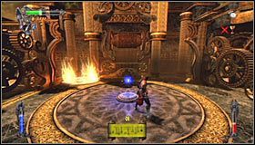 Musisz teraz dobrze sobie wymierzyć moment wykonania ruchu, gdyż płomienie pozostają nieaktywne jedynie przez ułamek sekundy - Etap 3 - The Music Box (2) | Rozdział 9 | Solucja Castlevania Lords of Shadow - Castlevania: Lords of Shadow - poradnik do gry