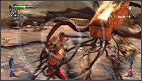 Tu po raz pierwszy zauważysz, iż jednemu z truposzaków udało się wejść do trumny, przeistaczając się w znacznie silniejszego potwora - Creeping Coffin #1 - Etap 1 - Titan Graveyard (2) | Rozdział 10 | Solucja Castlevania Lords of Shadow - Castlevania: Lords of Shadow - poradnik do gry