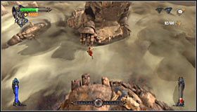 Podejdź teraz do skał zlokalizowanych przy górnej krawędzi ekranu #1 i wykonaj podwójny skok w celu przedostania się na skalną półkę - Etap 1 - Titan Graveyard (3) | Rozdział 10 | Solucja Castlevania Lords of Shadow - Castlevania: Lords of Shadow - poradnik do gry