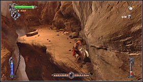 Po znalezieniu się na bardzo niewielkiej skalnej półce powtórz manewr z wykonaniem podwójnego skoku i złapaniem się górnej krawędzi #1 - Etap 3 - Fire Cemetery (1) | Rozdział 10 | Solucja Castlevania Lords of Shadow - Castlevania: Lords of Shadow - poradnik do gry