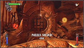 Musisz teraz odczekać aż mechanizm wykona zaplanowane przez Ciebie akcje (strzałki widoczne na ekranie) do przejścia przez labirynt #1 - Etap 1 - Necromancers Abyss (1) | Rozdział 11 | Solucja Castlevania - Castlevania: Lords of Shadow - poradnik do gry