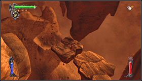 Podejdź tu trochę do góry i zaczekaj aż zjawi się pierwsza ruchoma platforma, na którą będziesz mógł przeskoczyć #1 - Etap 1 - Necromancers Abyss (2) | Rozdział 11 | Solucja Castlevania - Castlevania: Lords of Shadow - poradnik do gry