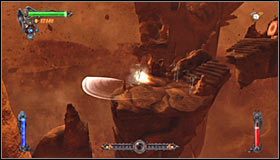 Docelowo powinieneś dotrzeć do miejsca, w którym będziesz się mógł wspiąć na niewielką półkę #1 - Etap 1 - Necromancers Abyss (3) | Rozdział 11 | Solucja Castlevania - Castlevania: Lords of Shadow - poradnik do gry