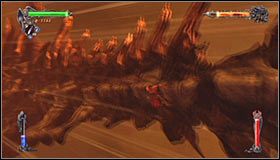 Zacznij od skorzystania z pokazanego na pierwszym screenie przejścia #1, odblokowanego dzięki zniszczeniu części ciała tytana - Etap 2 - The Dracolich (2) | Rozdział 11 | Solucja Castlevania Lords of Shadow - Castlevania: Lords of Shadow - poradnik do gry