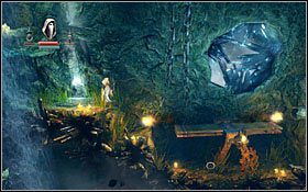 Na szczycie skacz pomiędzy kamiennymi półkami złodziejką, aż dotrzesz do punktu kontrolnego #6 - Etap 2- Astral Hallways (2) | Opis przejścia Trine - Trine - poradnik do gry