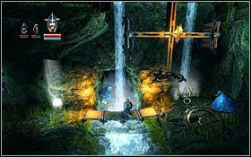 Na górze, koło strumyczka, zaatakują Cię kolejne szkielety - Etap 2- Astral Hallways (2) | Opis przejścia Trine - Trine - poradnik do gry