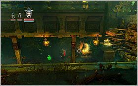 Zamiast nad nim przeskakiwać, zejdź na dół, a znajdziesz tam miksturę - Etap 3- Wolvercote Catacombs (1) | Opis przejścia Trine - Trine - poradnik do gry