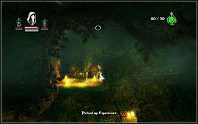 Idąc dalej w prawo (raz jeszcze napotykając gromadkę szkieletów) dotrzesz do kolejnego miejsca, gdzie możliwe będzie przeskoczenie nad wyrwą do punktu kontrolnego #1, lub też przejście dołem (tym razem w korytarzu poniżej nie będzie żadnych fantów) - Etap 3- Wolvercote Catacombs (1) | Opis przejścia Trine - Trine - poradnik do gry