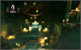 Po wyjściu z areny walki docieramy do punktu kontrolnego #2 oraz do skrzyni z przedmiotem Strength of the Titans, odblokowującym nową zdolność wojownikowi - podnoszenie przedmiotów i ciskanie nimi w przeciwników, tudzież dające się zniszczyć obiekty - Etap 3- Wolvercote Catacombs (1) | Opis przejścia Trine - Trine - poradnik do gry