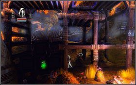 Dwie ukryto na samym spodzie w mroku: pomiędzy ruchomymi skrzyniami oraz pod drugą ruchomą kulą z kolcami - Etap 4- Dragon Graveyard | Opis przejścia Trine - Trine - poradnik do gry