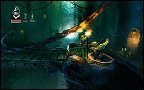 Teraz już możesz skorzystać z przełącznika i skierować się do zamku idąc po moście - Etap 6- Crypt of the Damned (2) | Opis przejścia Trine - Trine - poradnik do gry