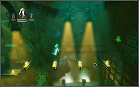 Kontynuując drogę dotrzesz do miejsca oświetlonego przez reflektory - Etap 7- Forsaken Dungeons (1) | Opis przejścia Trine - Trine - poradnik do gry