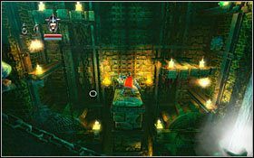 Gdy wydostaniesz się w wody załatw szkielet z tarczą i przełącz lewarek, uruchamiając skalna windę po lewej - Etap 7- Forsaken Dungeons (1) | Opis przejścia Trine - Trine - poradnik do gry